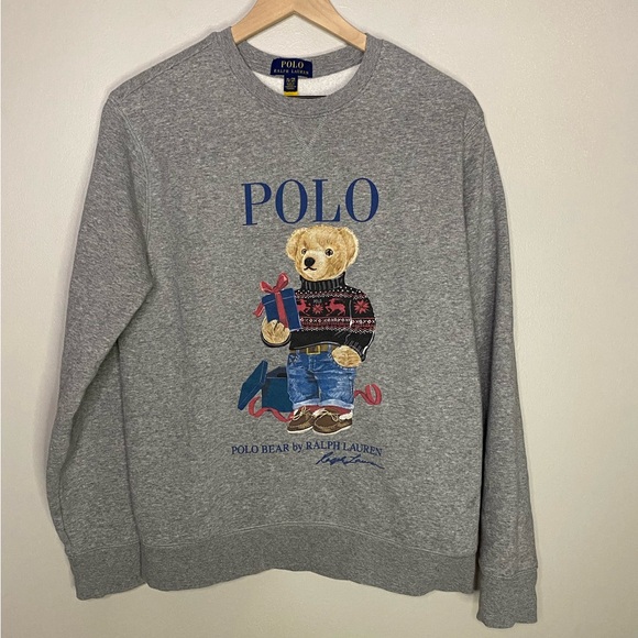 Polo Ralph Lauren Other - Polo Ralph Lauren Teddy Bear Christmas gift sweatshirt boys size XL Authentic